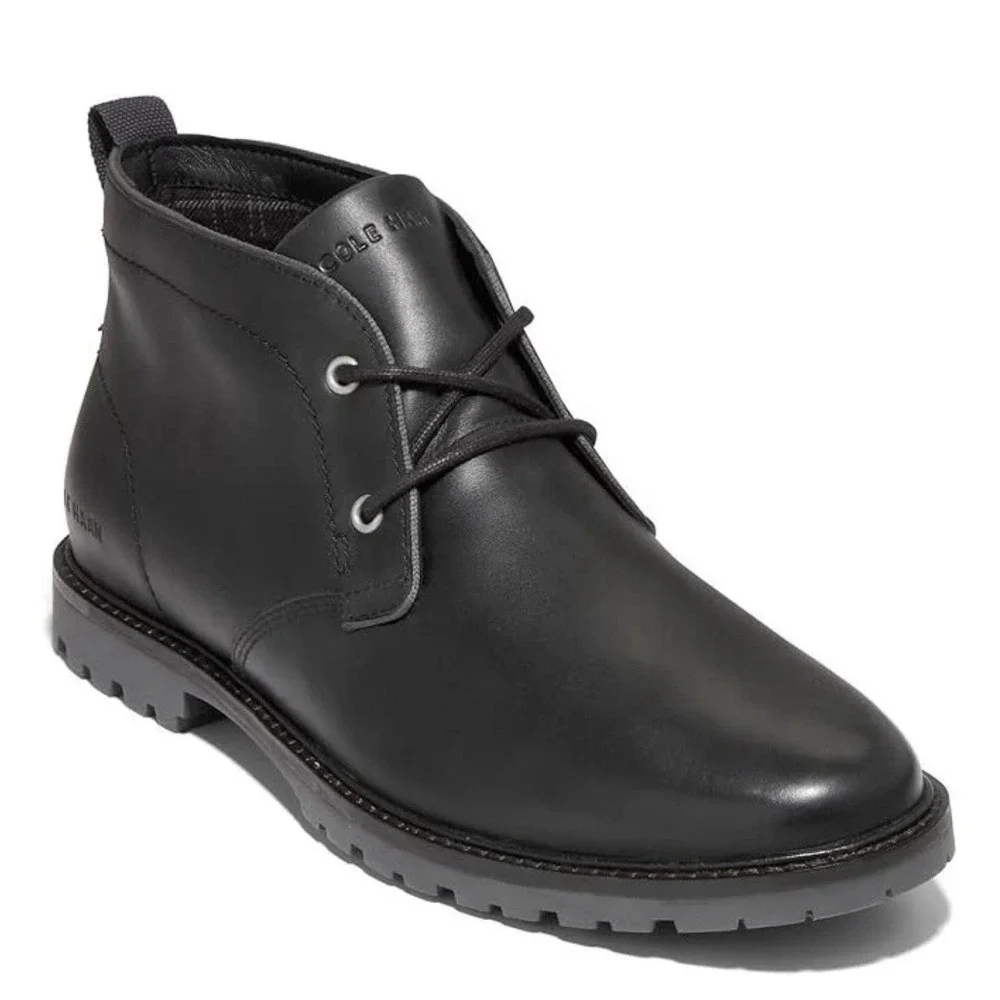 Cole Haan Men's Midland Lug Chukka Boot Black Gray Size 12 Leather